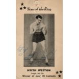 Boxing Keith Weston signed 5x3 black and white vintage photo. Keith Weston (Wisbech) was a