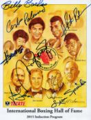 Boxing IBHOF 2015 Induction multi-signed official authentic programme front and back by Billy