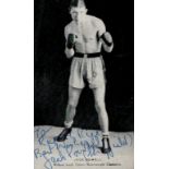 Boxing Jack Powell signed 5x3 vintage black and white photo. Jack Powell (Sheffield) was a