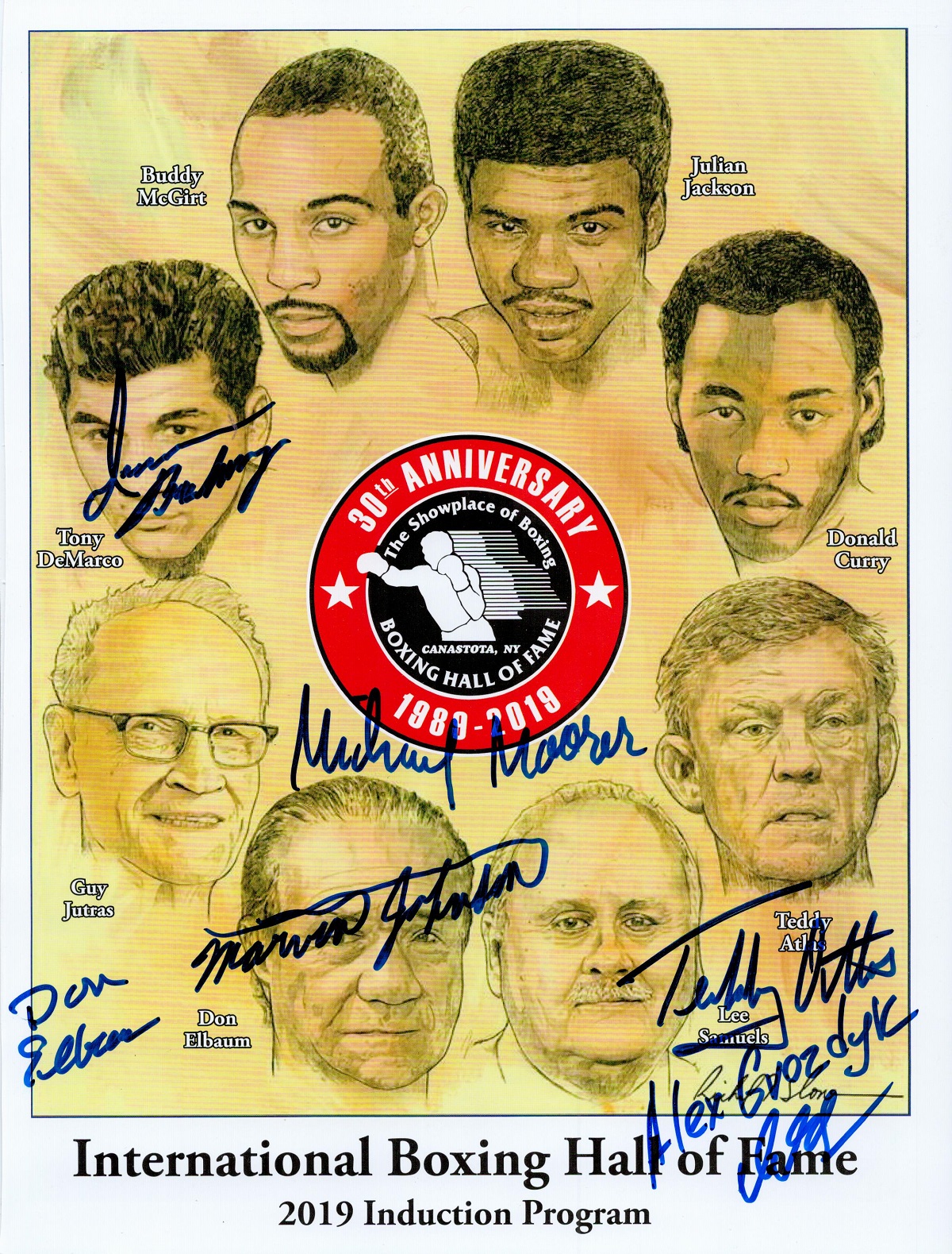Boxing IBHOF 2019 Induction multi-signed official authentic programme front cover by Ivan Barkley,