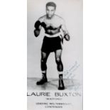 Boxing Laurie Buxton signed 5x3 black and white vintage photo. Laurie Buxton (Watford) was a