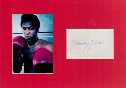 Boxing, Jimmy Ellis signature piece featuring a colour photo and a signed card, well presented and