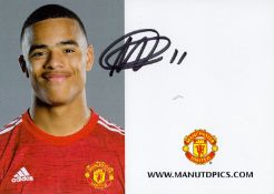 Football Mason Greenwood signed Manchester United 6x4 promo photo. Mason Will John Greenwood (born 1