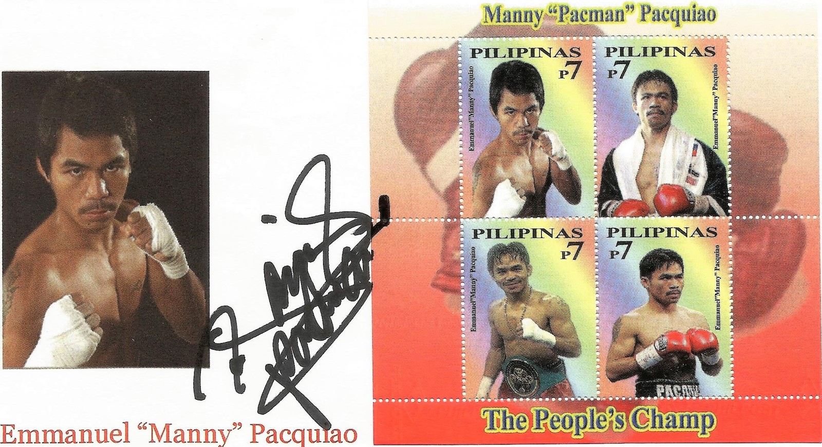 Boxing Manny Pacquiao signed official FDC The Peoples Champ Manny ""Pacman"" Pacquiao. Good