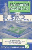 Football Blackburn Rovers Official vintage programme season 1959-60.
