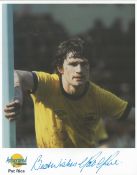 Football. Pat Rice Signed 10x8 Autographed Editions page. Bio description on the rear. Photo shows