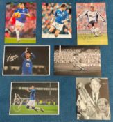 Everton FC. Collection of 7 Hand signed Colour, Black and white photos in various sizes, signed by