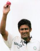 Cricket Anil Kumble signed 10x8 India colour photo. Former cricketer and commentator who played Test