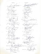 Football multi signed Arsenal v Liverpool A4 team sheet 26 fantastic signatures includes great names