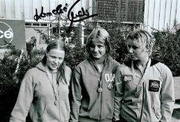 Olympics Kornelia Ender signed 6x4 black and white photo, winner of 4 Olympic Gold and four silver