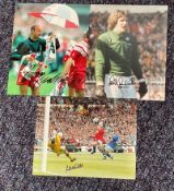 Football Collection of 3 top flight goalkeeping legends of the English league. Bruce Grobbelaar