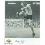 Football. Derek Dougan Signed 10x8 Autographed Editions page. Bio description on the rear. Photo