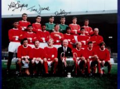 Football Manchester United 1968 multi signed 16x12 signed by David Sadler, Tony Dunne and Alex