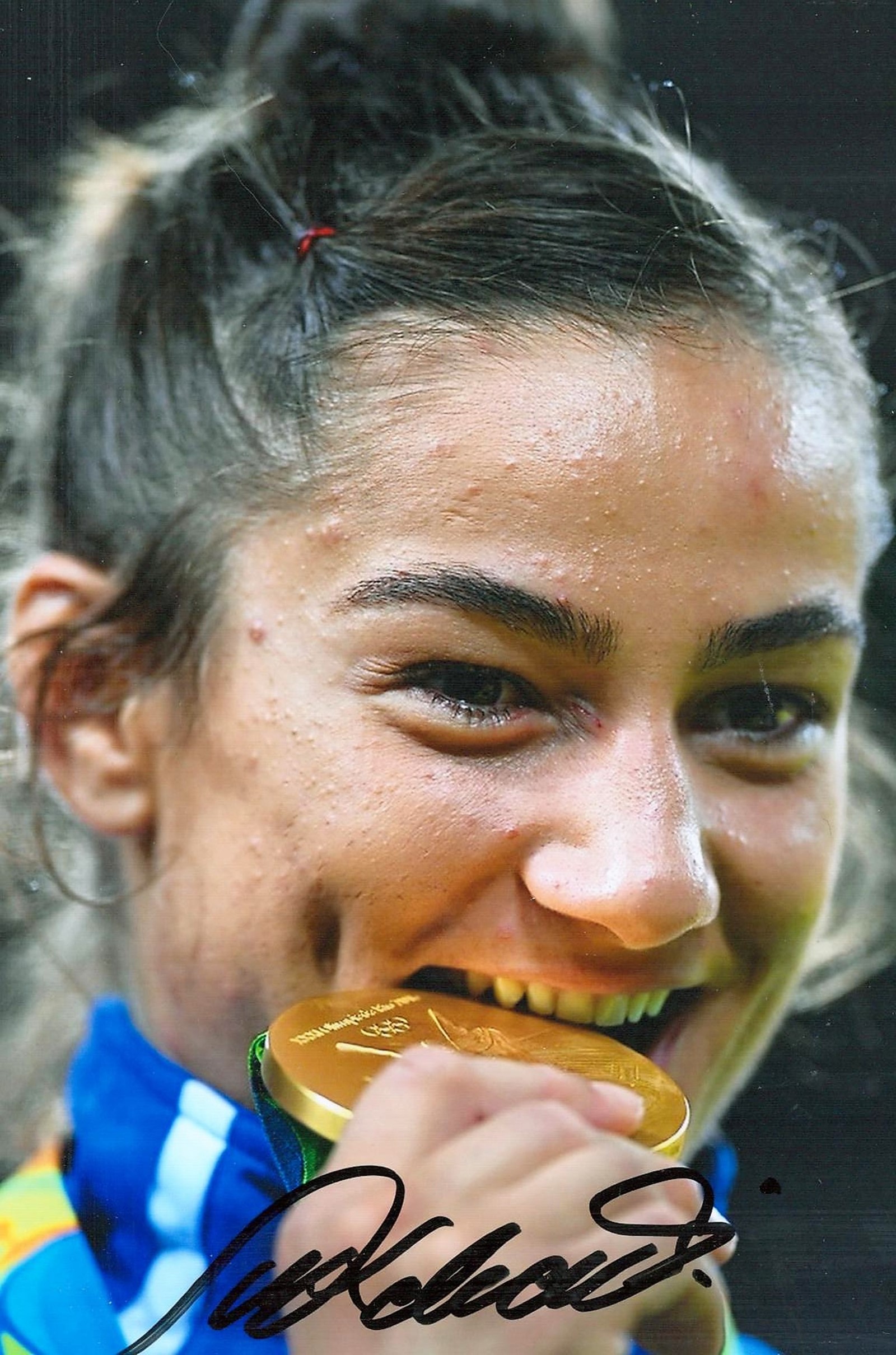 Olympics Majinda Kelmendi signed 6x4 colour photo Gold medallist in the womens 52kg Judo event at