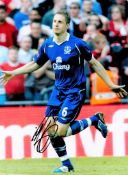 Football Phil Jagielka signed 16x12 colour photo pictured while playing for Everton. Good