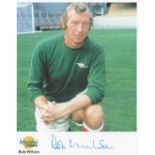 Football. Bob Wilson Signed 10x8 Autographed Editions page. Bio description on the rear. Photo shows