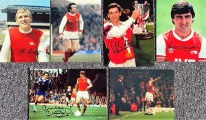 Football Arsenal collection 6 signed Gunner legends colour photos signatures include Malcom