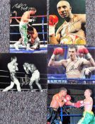 Boxing collection 5 fantastic, signed photos from legends of the British ring includes Richie