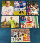 Football Collection of 6 Hand signed Premier League players photos including Mark Hughes (Man U),