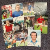 Football. Collections of players from the English league, household names. 11 photos all signed,