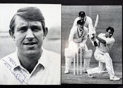 Cricket Brian Luckhurst and John Edrich signed photos two 7x6 black and white magazine photos