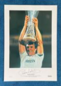 Graham Roberts signed 22x16 colour print 1984 UEFA Cup Final Graham Roberts lifts the UEFA Cup
