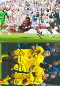 Football Collection of Micah Richards Aston Villa. 2 signed photos of Micah Richards in action