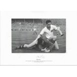 Football. Nigel Sims Signed 11x8 black and white photo set on A3 card. Photo shows Villa Keeper Sims