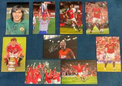 Manchester United FC. Collection of 10 signed colour photos including players from past and