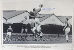 Harry Gregg signed 16x12 Manchester United v Wolves 1958 black and white print. Manchester United'