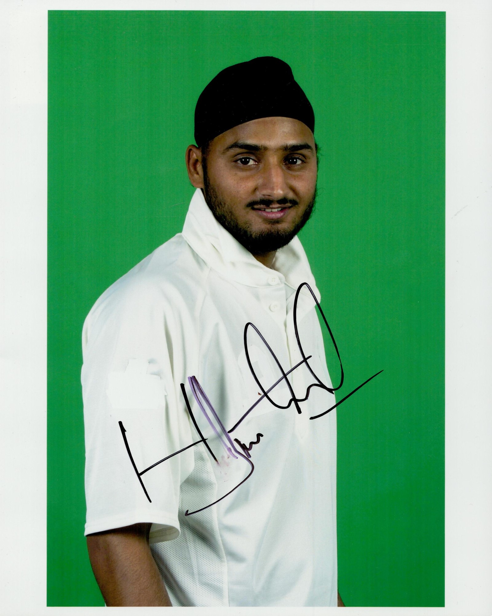 Cricket Harbhajan Singh signed 10x8 colour photo. Harbhajan Singh (born 3 July 1980) is an Indian