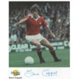 Football. Steve Coppell Signed 10x8 Autographed Editions page. Bio description on the rear. Photo