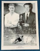 Football Tom Finney signed Preston North End 16x12 black and white montage photo. Sir Thomas