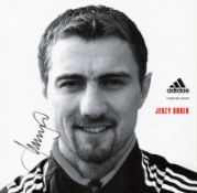Football Jerzy Dudek signed 5x5 Adidas promo photo. Jerzy Henryk Dudek ( born 23 March 1973) is a