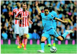 Football Samir Nasri signed 16x12 colour photo pictured while in action for Manchester City. Good