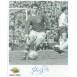 Football. Johnny Giles Signed 10x8 Autographed Editions page. Bio description on the rear. Photo