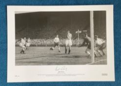 Billy Perry signed 22x16 1953 FA Cup Final black and white print Billy Perry steers home Blackpool's