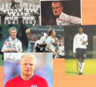 England FC. Collection of 6 Signed England players photos including Glenn Hoddle, Brian Robson, John