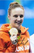 Olympics Katinka Hosszu signed 6x4 colour photo Triple gold medallist in the Womens 100m Backstroke,