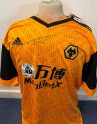 Football Nuno Espirito Santo signed Wolverhampton Wanderers replica home shirt.