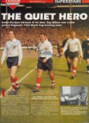 Football. England Legends Jimmy Greaves and Ray Wilson Hand signed 11x8 Colour Magazine page.