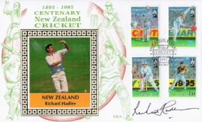 Cricket Richard Hadlee signed 1895-1995 Centenary New Zealand Cricket FDC PM Ganui N. Z 2nd Nov