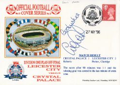 Football Gary Parker signed Official Football Cover Leicester City v Crystal Palace Div One Play off
