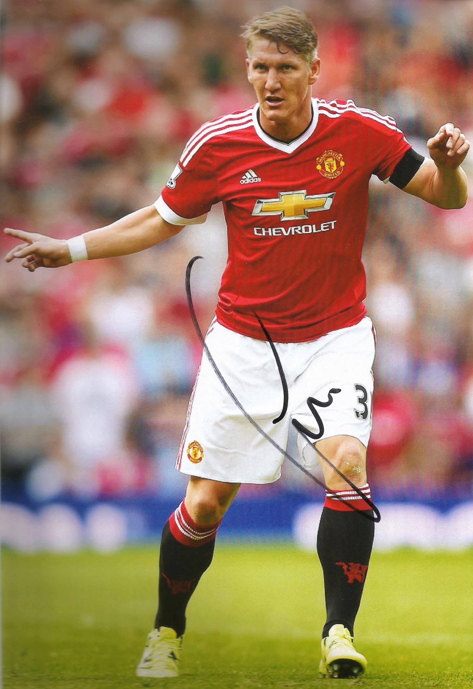 Football Bastian Schweinsteiger signed 12x8 colour Manchester United photo. Bastian