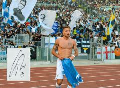 Football, Ciro Immobile signed and mounted colour presentation photograph and signature piece,