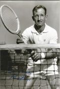 Rod 'Rocket' Laver AC MBE Hand signed 12x8 Black and white photo. Superb Photo. is an Australian