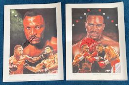 Boxing Collection. Two 16x12 Hand signed Limited Edition Boxing Prints. 1) Leon Evans Print