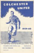 Football Colchester United v Mansfield vintage programme Football League 1959-60 season. Good