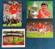 Manchester United FC. Collection of 4 Signed Colour photos, with signatures including Ryan Giggs,