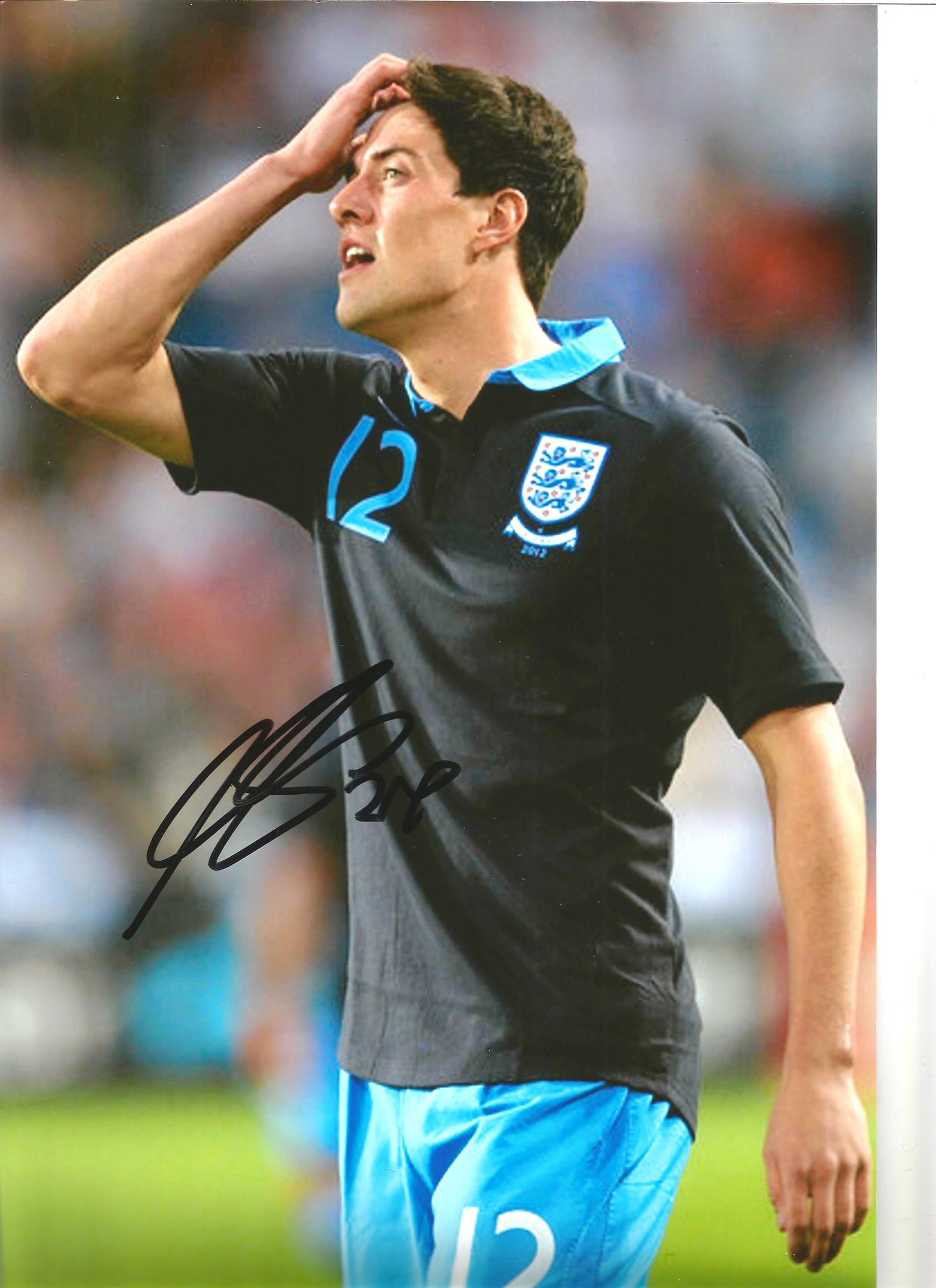 Football Martin Kelly signed 12x8 England U23s colour photo. Martin Ronald Kelly (born 27 April